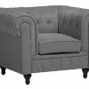 Beliani Sillón Tapizado Gris CHESTERFIELD