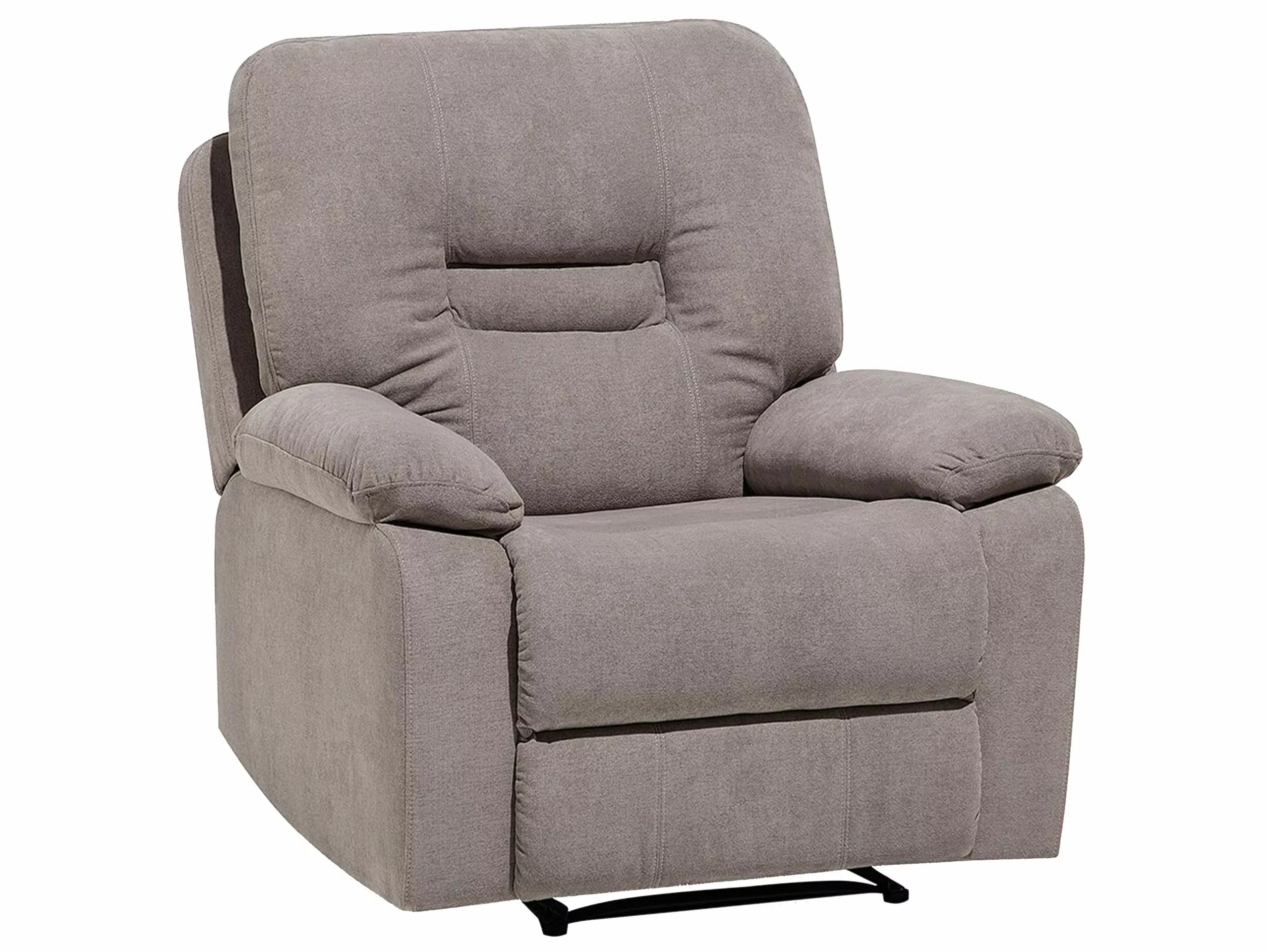 Beliani Sillón Reclinable De Poliéster Gris Pardo BERGEN