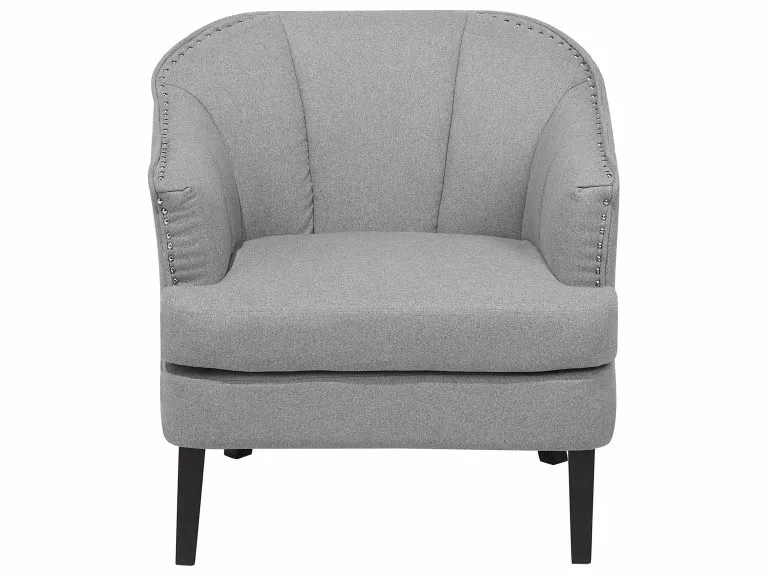 Beliani Sillón De Poliéster Gris Claro ELVERUM - Imagen 3