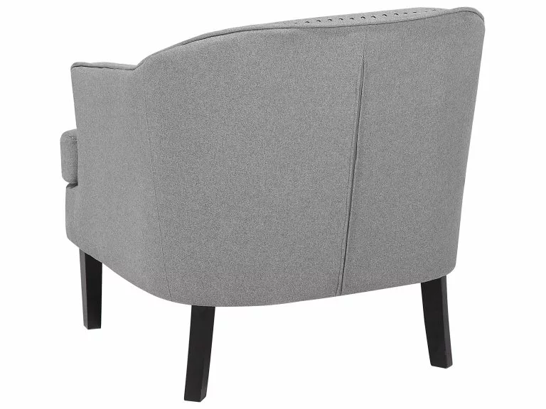 Beliani Sillón De Poliéster Gris Claro ELVERUM - Imagen 5