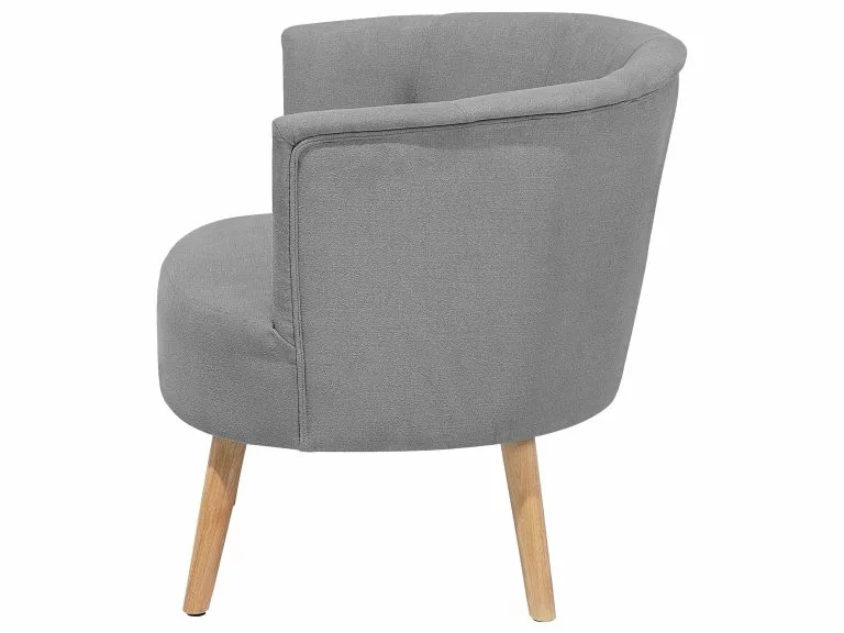 Beliani Sillón Tapizado Gris Claro ODENZEN - Imagen 6
