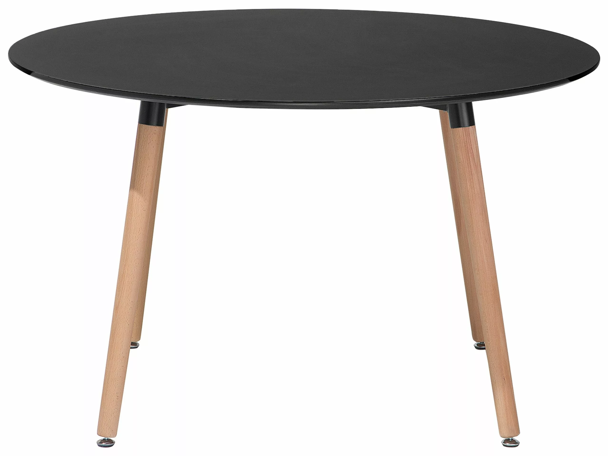 Beliani Mesa De Comedor Negro/madera Clara BOVIO