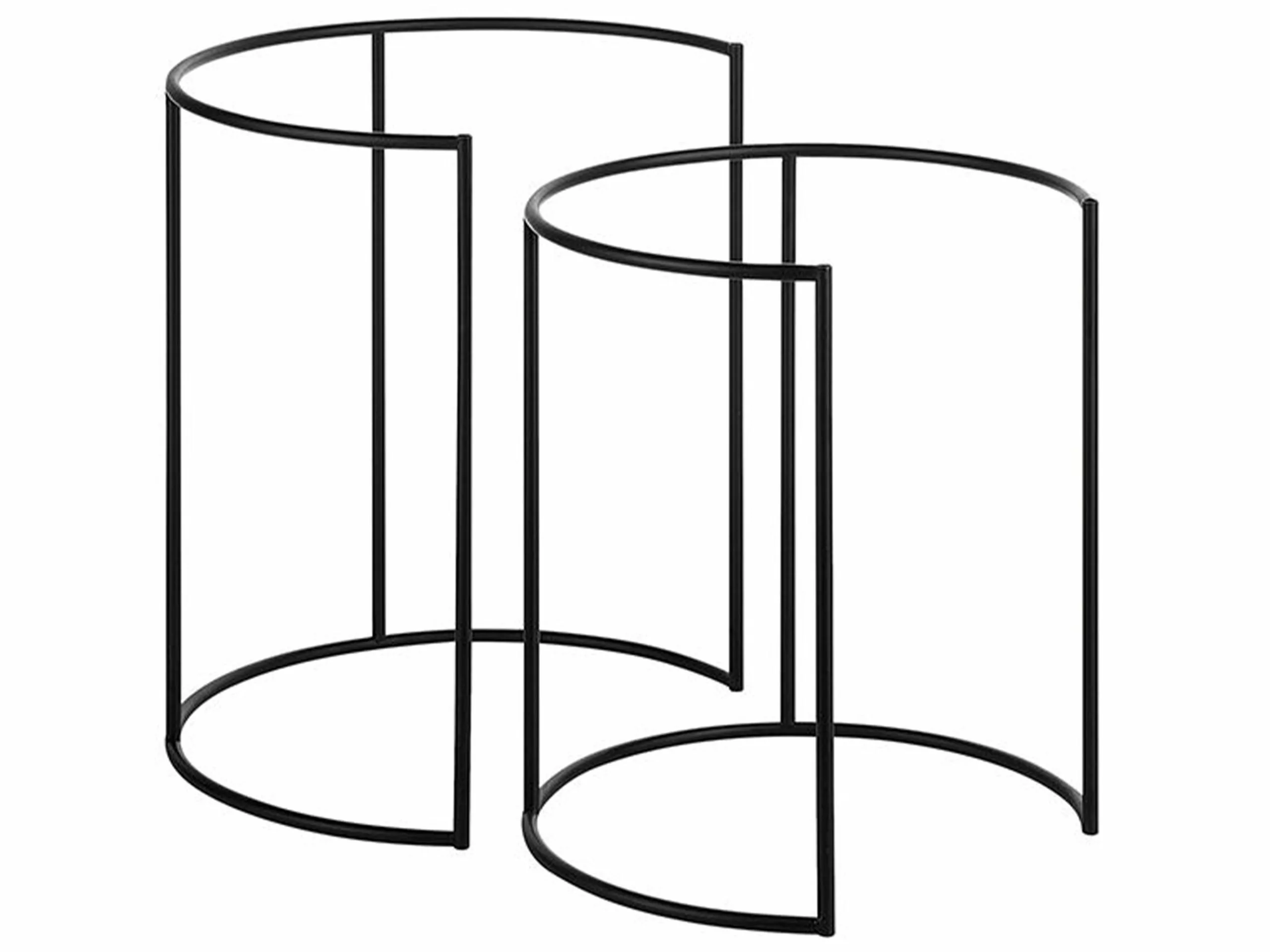 Beliani Conjunto De 2 Mesas De Centro De Metal Negro TWINS - Imagen 9