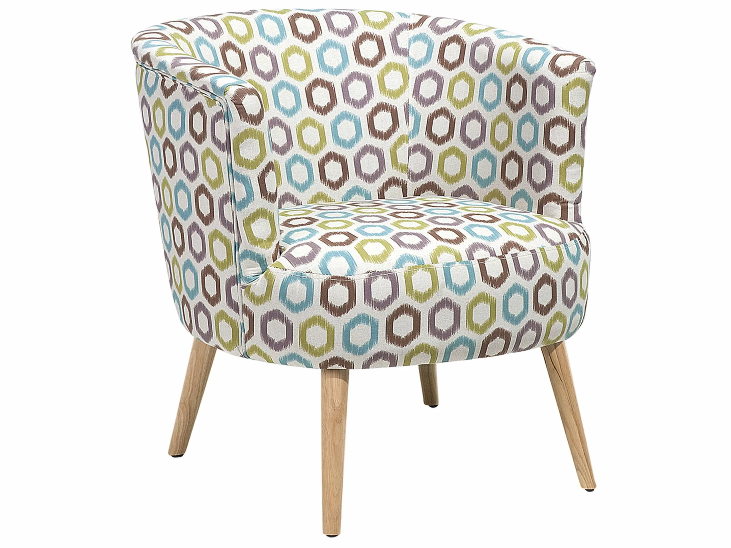 Beliani Sillón Tapizado Con Patrón Geométrico Multicolor ODENZEN