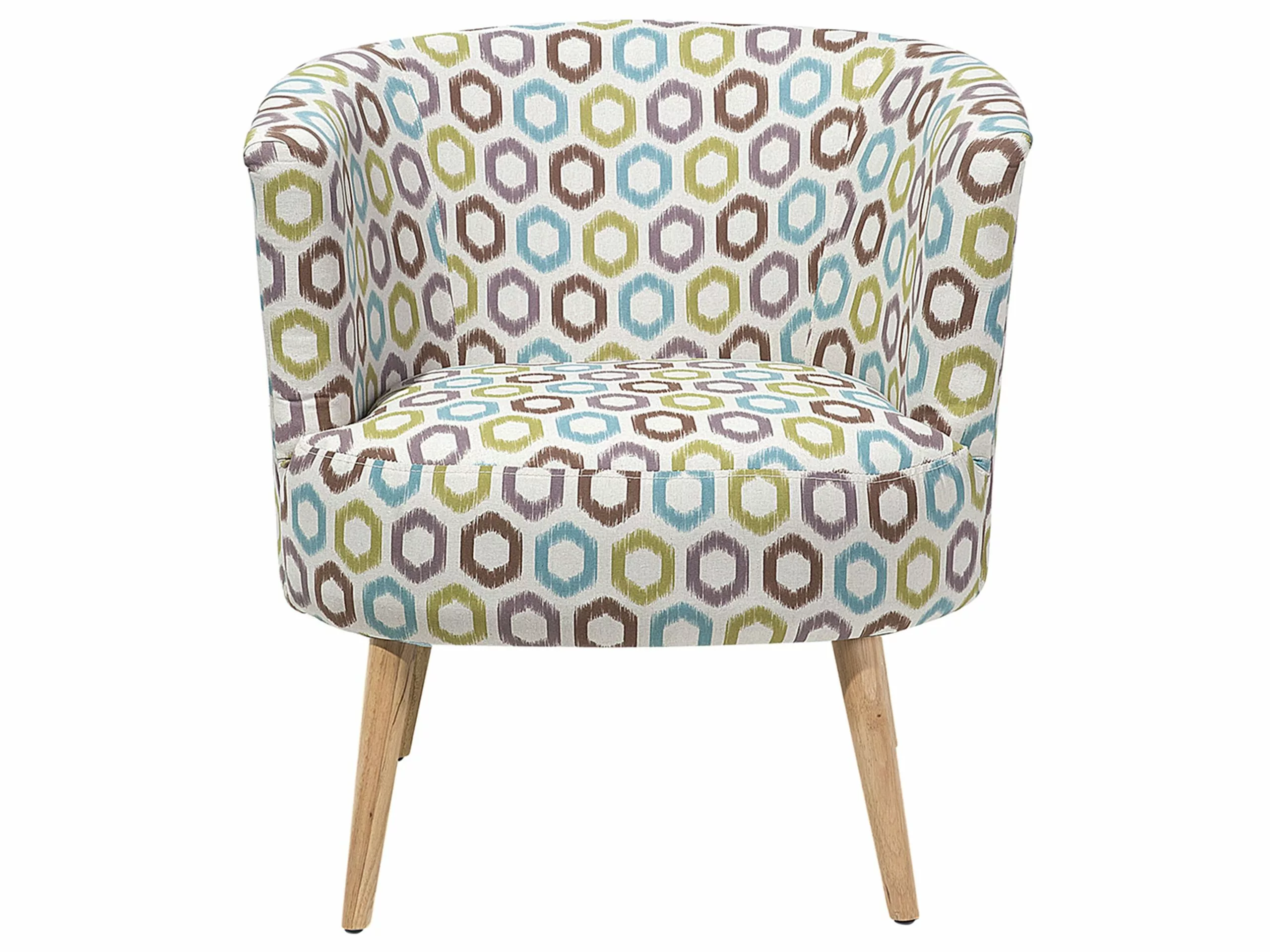 Beliani Sillón Tapizado Con Patrón Geométrico Multicolor ODENZEN - Imagen 3