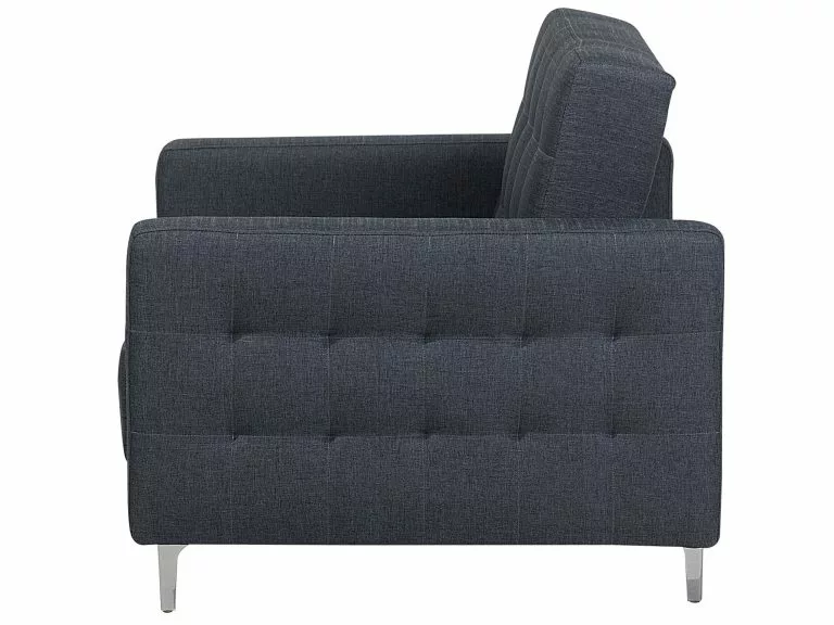 Beliani Sillón Tapizado Gris Oscuro ABERDEEN - Imagen 6