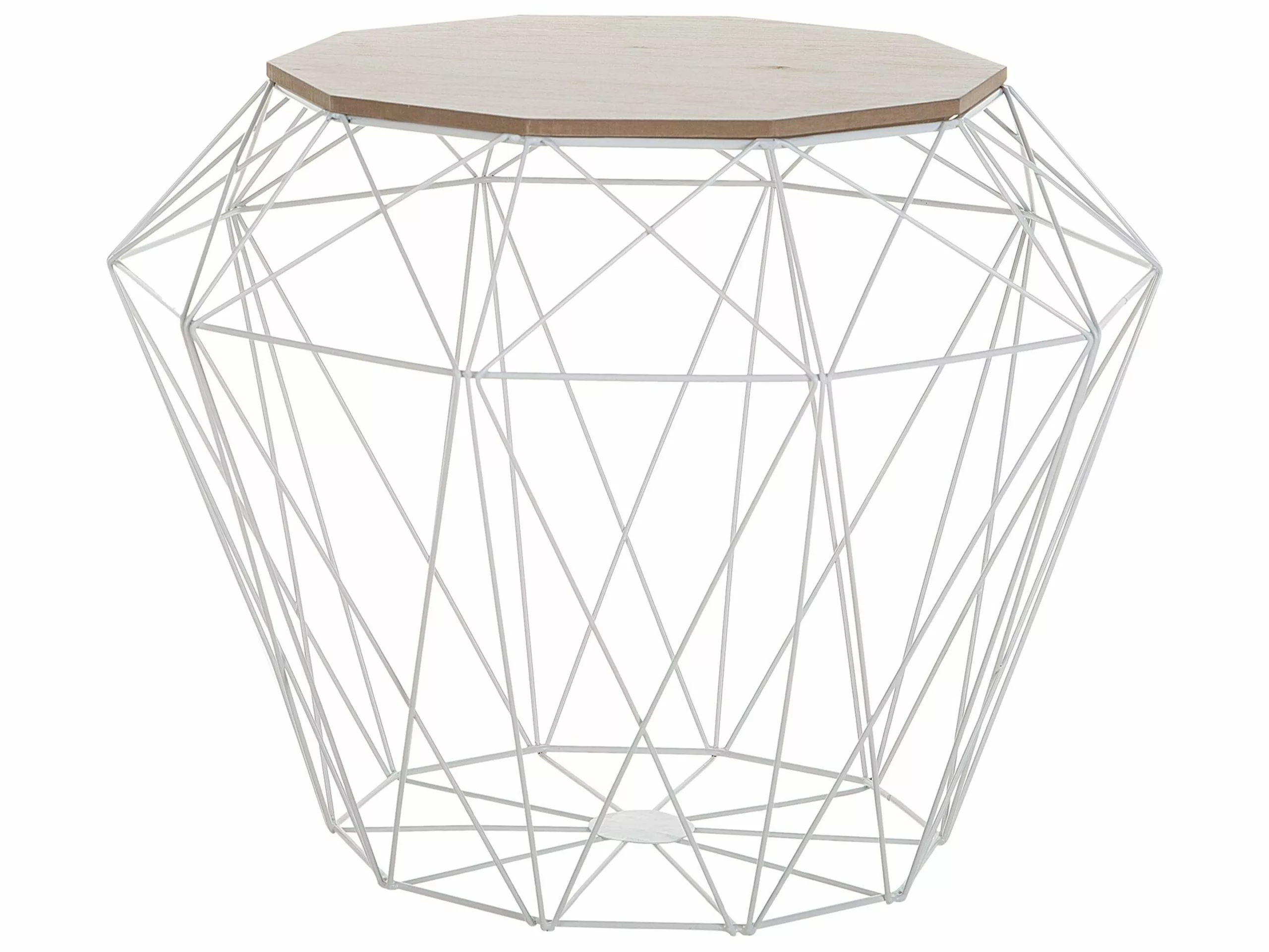 Beliani Mesa Auxiliar Madera Clara/blanco 43 Cm ELIDA