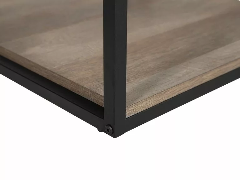 Beliani Mesa Auxiliar Madera Oscura/negro 56 X 56 Cm FORRES - Imagen 6