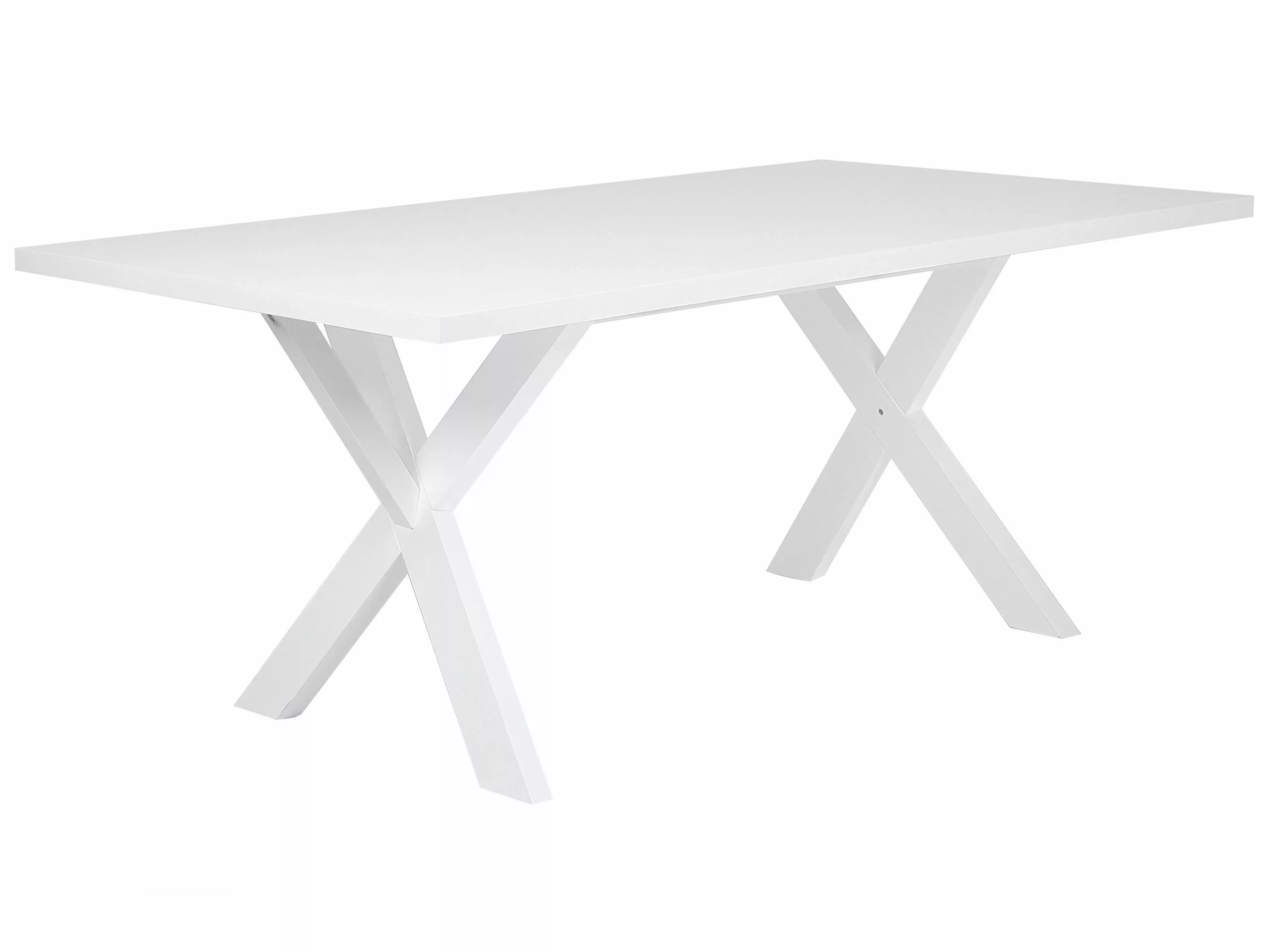 Beliani Mesa De Comedor Blanca 180 X 100 Cm LISALA