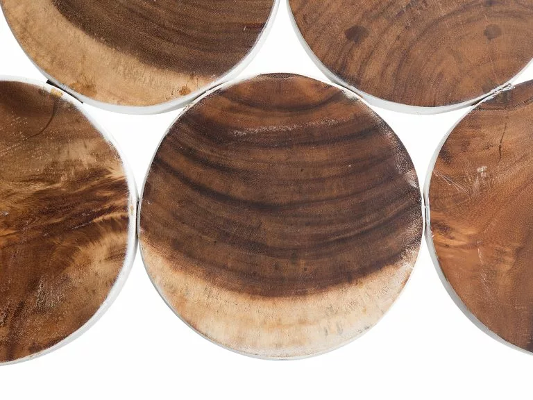 Beliani Mesa Auxiliar De Madera De Suar Blanco/negro 79 X 55 Cm TIJUANA - Imagen 8