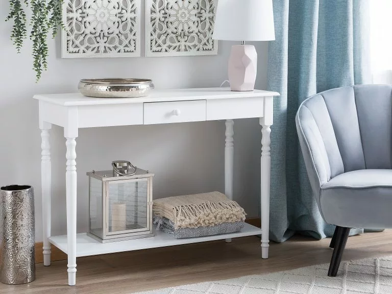 Beliani Consola Blanca 102 X 40 Cm TOBAGO - Imagen 2