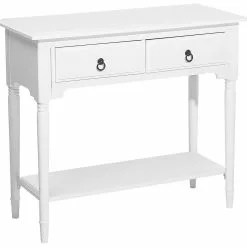 Beliani Consola Blanca 91 X 38 Cm LOWELL