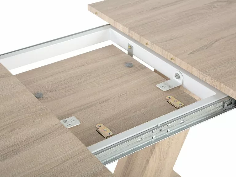 Beliani Mesa De Comedor Extensible Madera Clara 140/180 X 90 Cm LIXA - Imagen 7