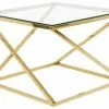 Beliani Mesa De Centro De Vidrio Transparente/dorado 60 X 60 Cm BEVERLY
