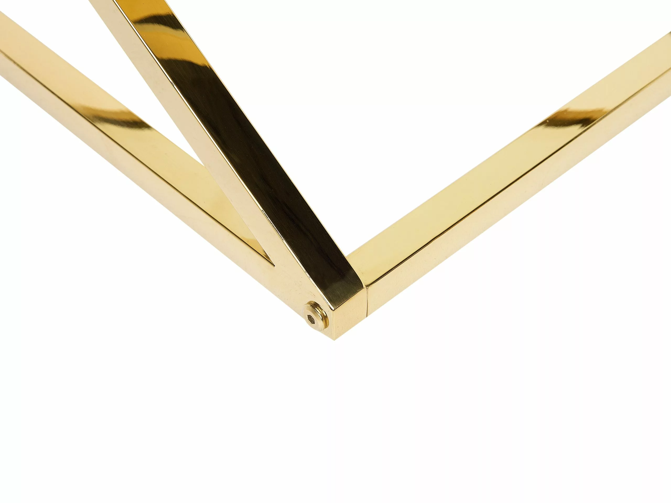 Beliani Mesa De Centro De Vidrio Transparente/dorado 60 X 60 Cm BEVERLY - Imagen 5