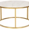 Beliani Mesa De Centro De Metal Beige/dorado ⌀ 70 Cm CORAL