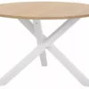 Beliani Mesa De Comedor Madera Clara/blanco ⌀ 120 Cm JACKSONVILLE