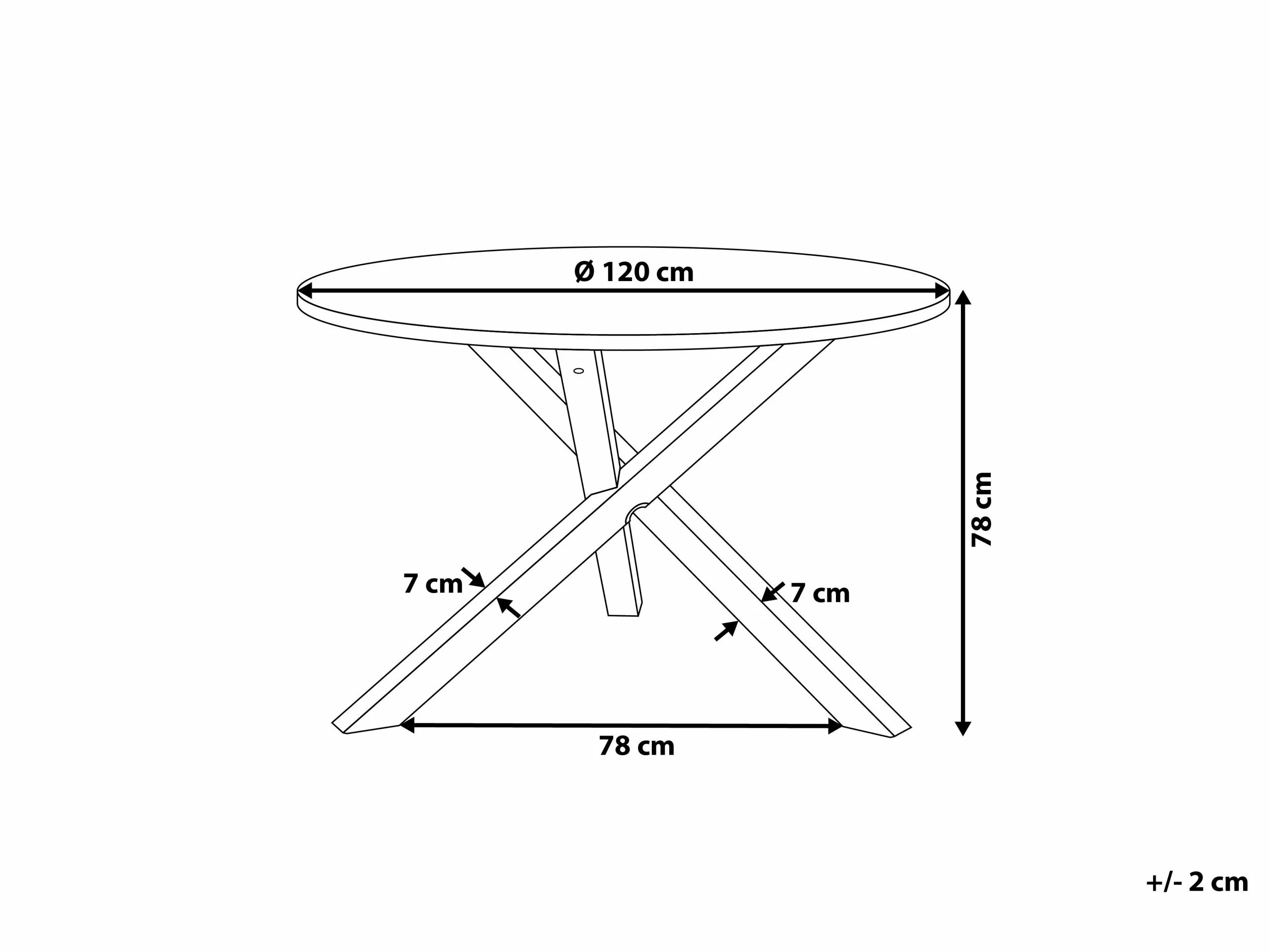 Beliani Mesa De Comedor Madera Clara/blanco ⌀ 120 Cm JACKSONVILLE - Imagen 10