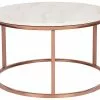 Beliani Mesa De Centro De Metal Beige/cobrizo ⌀ 70 Cm CORAL