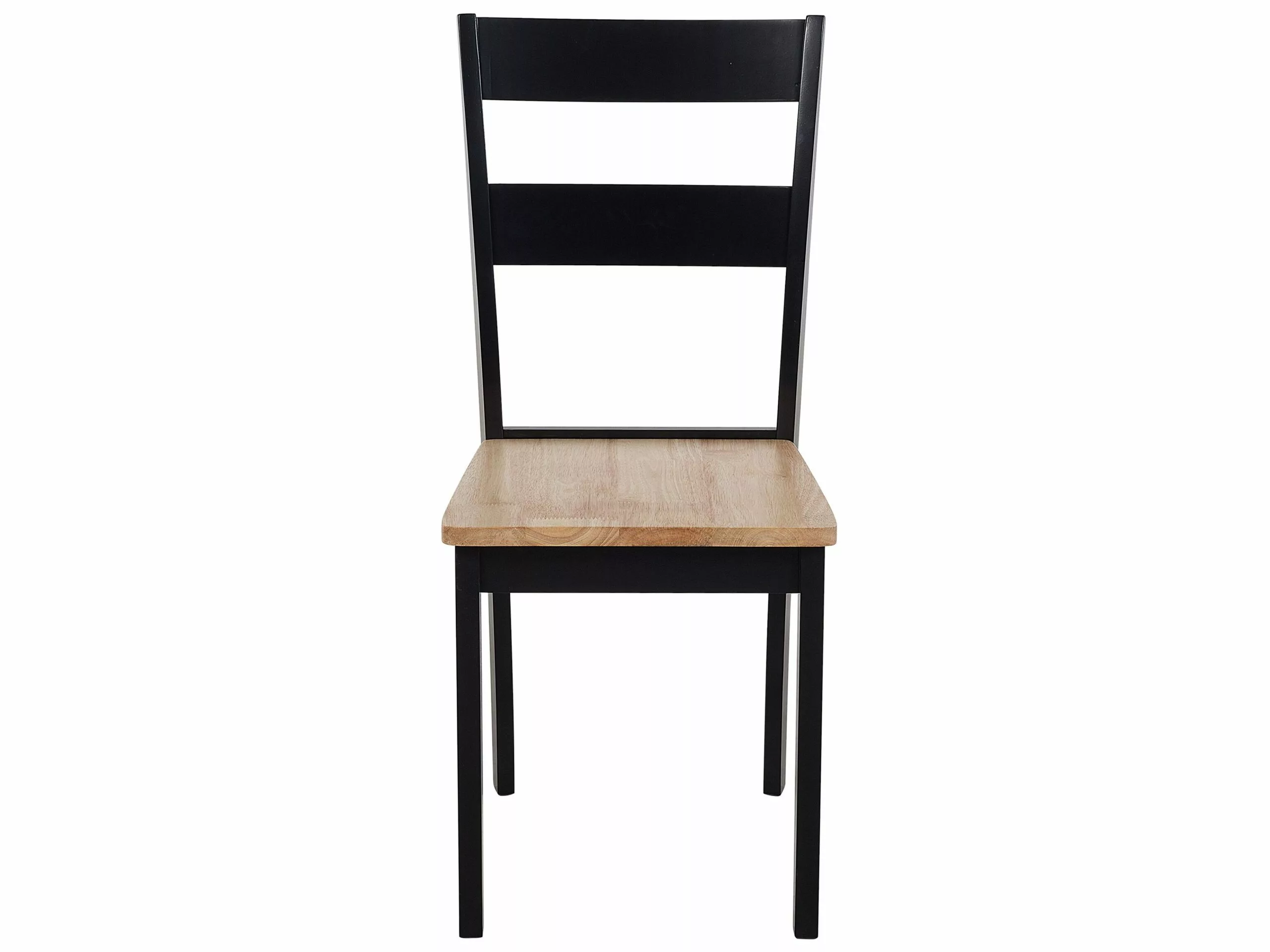 Beliani Conjunto De Comedor 6 Plazas De Madera De Caucho Clara/negro GEORGIA - Imagen 9