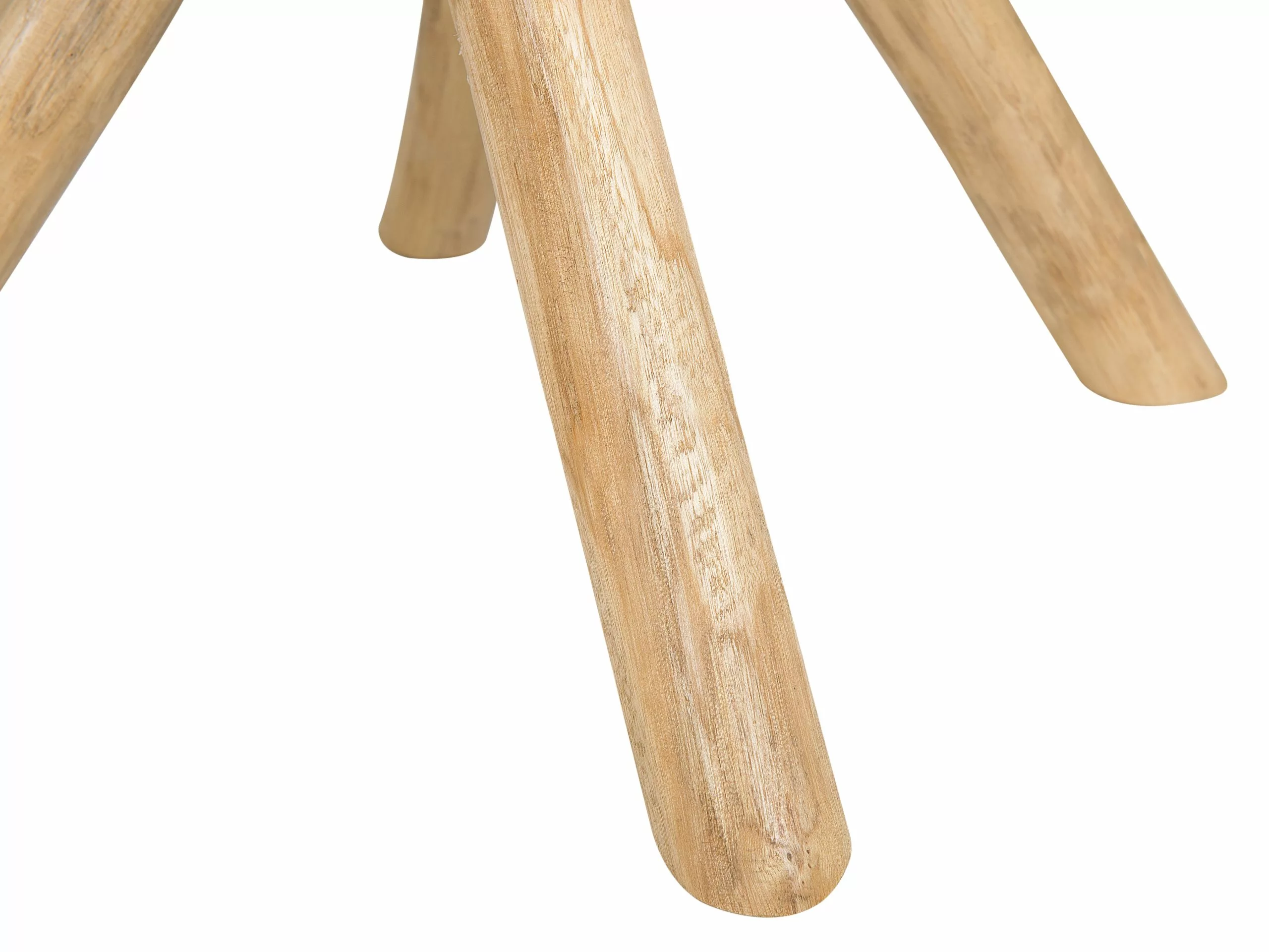 Beliani Mesa Auxiliar De Madera De Teca Clara ⌀ 50 Cm THORSBY - Imagen 6