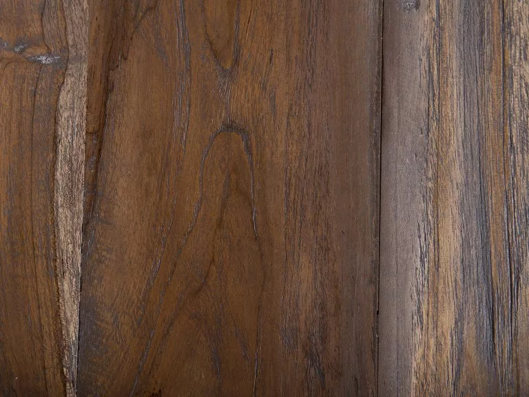 Beliani Mesa Auxiliar De Madera De Java Oscura/negro ⌀ 50 Cm BONDISS - Imagen 7