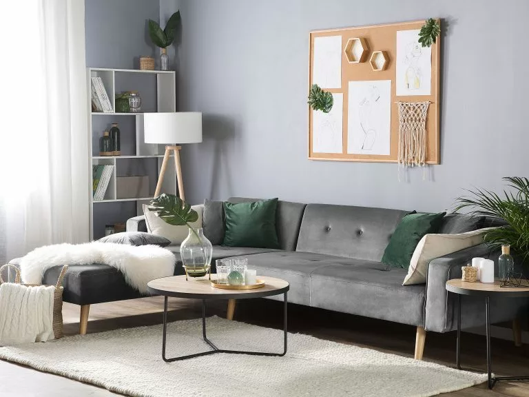 Beliani Conjunto De 3 Mesas De Centro Madera Clara/negro MELODY - Imagen 6