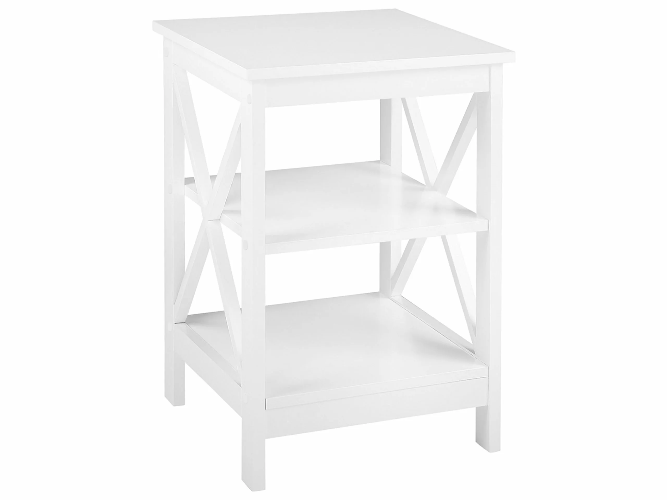 Beliani Mesa Auxiliar Blanca 40 X 40 Cm FOSTER