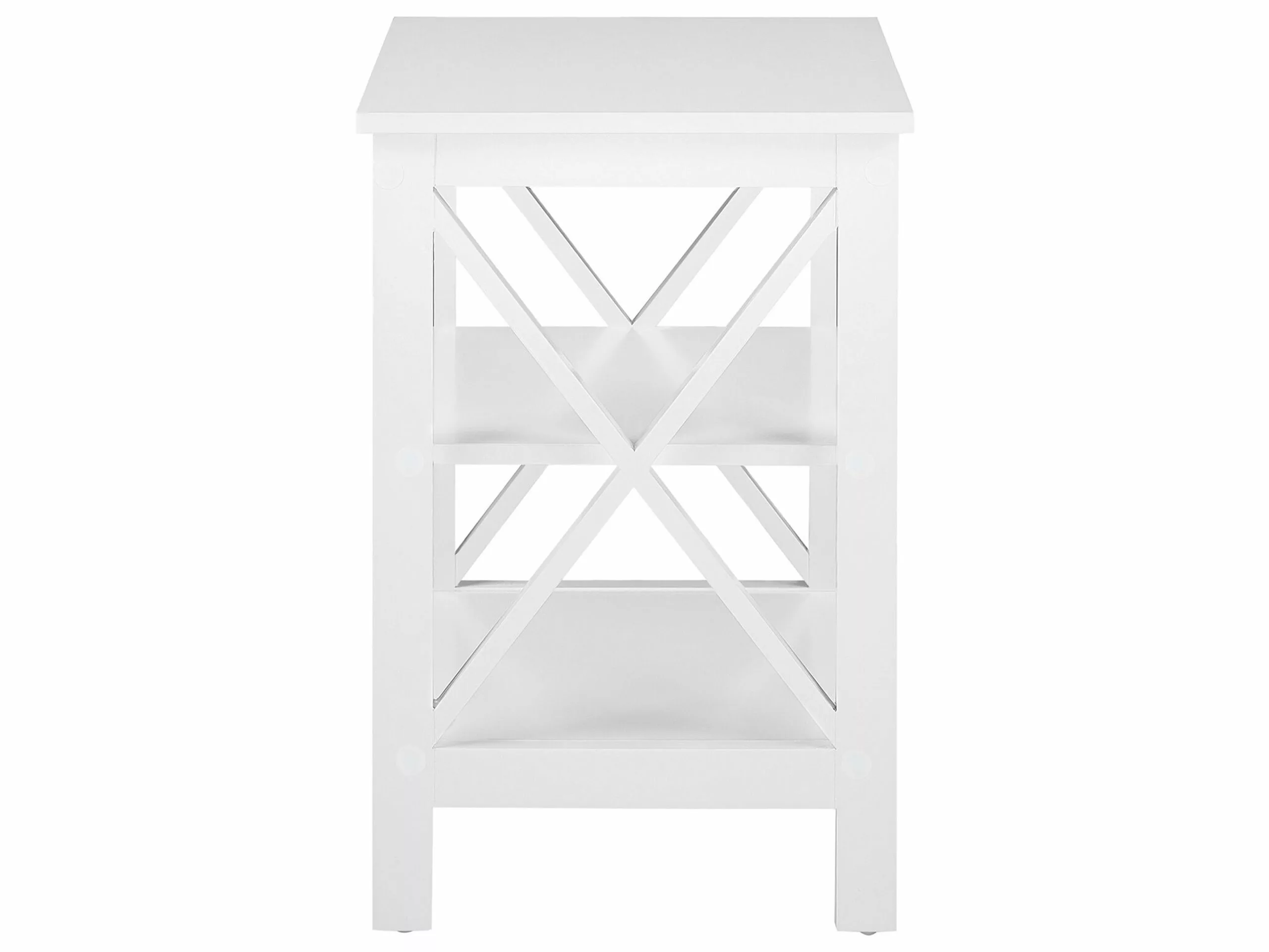 Beliani Mesa Auxiliar Blanca 40 X 40 Cm FOSTER - Imagen 5