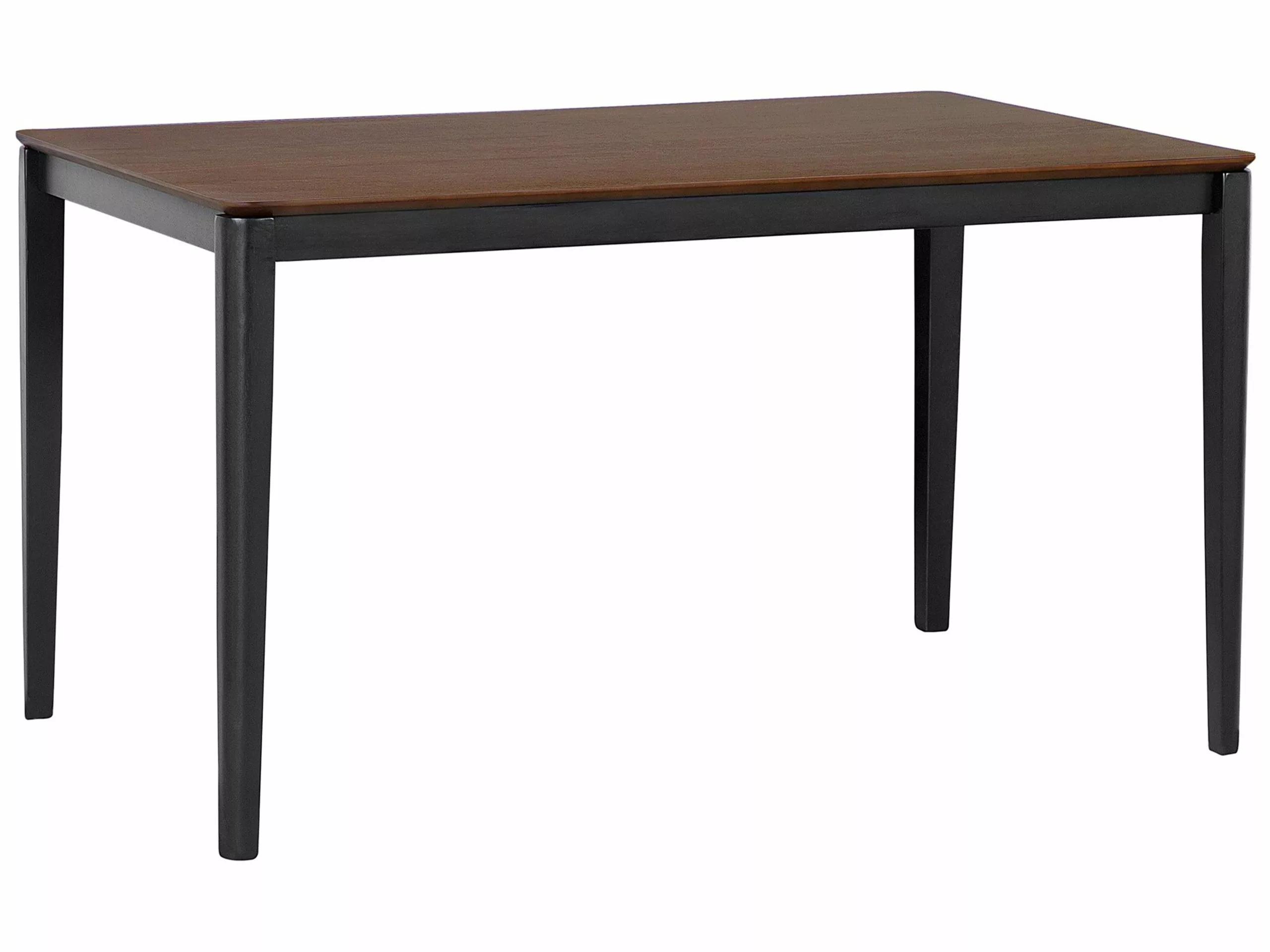 Beliani Mesa De Comedor Madera Oscura/negro 135 X 80 Cm CEDAR