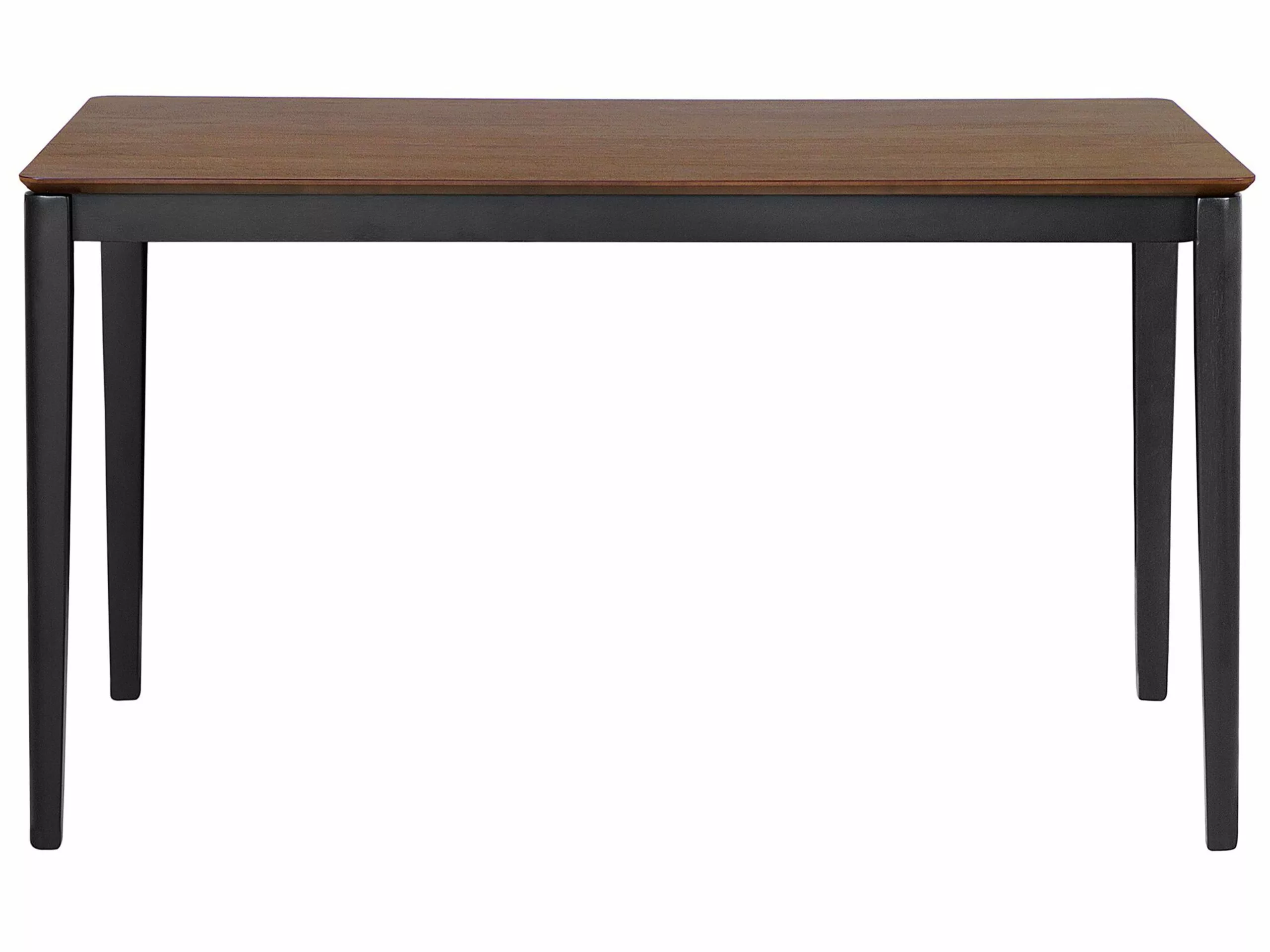 Beliani Mesa De Comedor Madera Oscura/negro 135 X 80 Cm CEDAR - Imagen 6