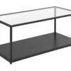 Beliani Mesa De Centro De Vidrio Negro 100 X 50 Cm MEDORA