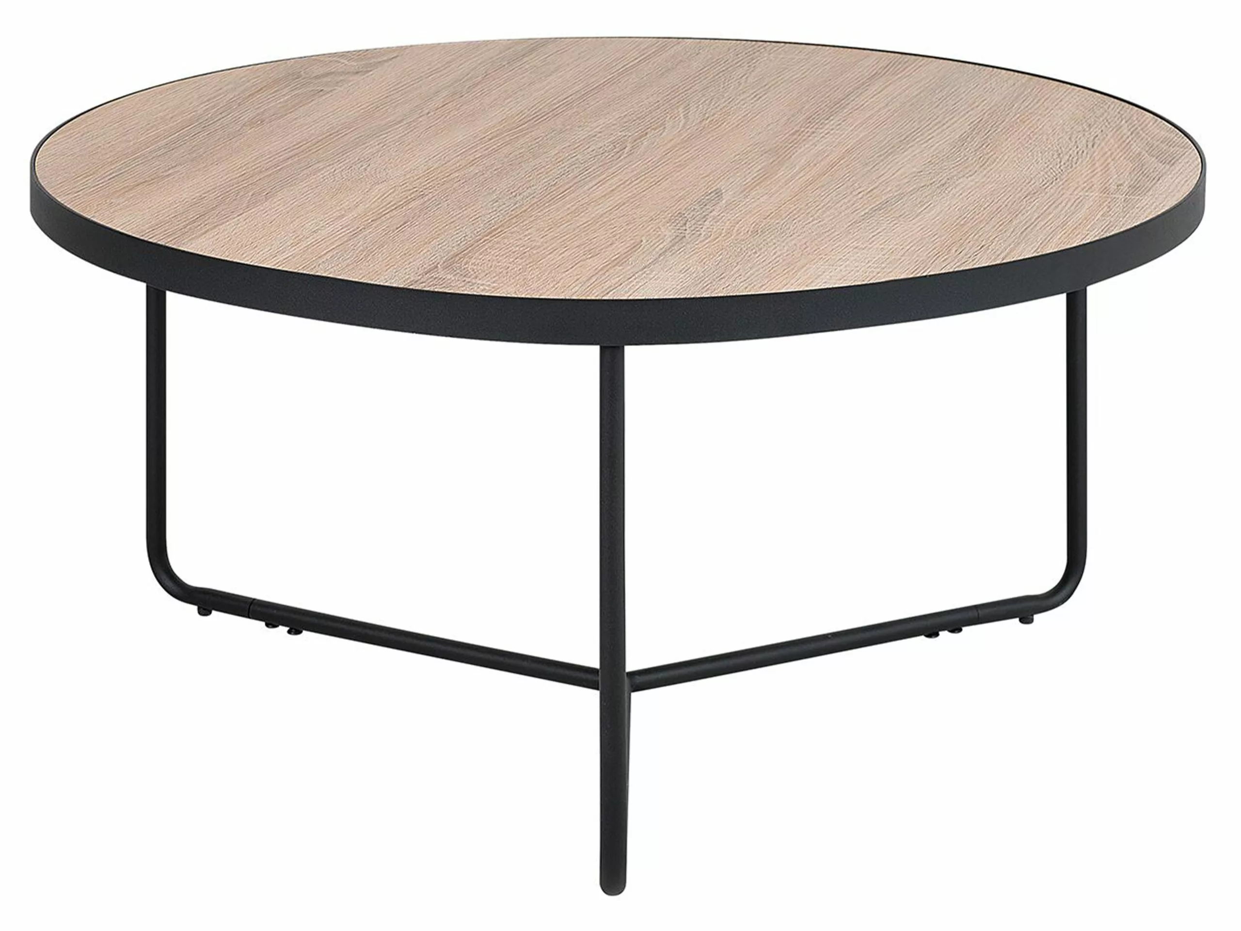 Beliani Conjunto De 3 Mesas De Centro Madera Clara/negro MELODY - Imagen 9