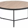 Beliani Mesa De Centro Madera Clara/negro 40 Cm MELODY