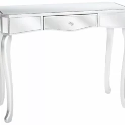 Beliani Consola De Vidrio Plateado 96 X 40 Cm CARCASSONNE