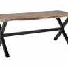 Beliani Mesa De Comedor De Madera De Acacia Clara/negro Varios Tamaños VALBO