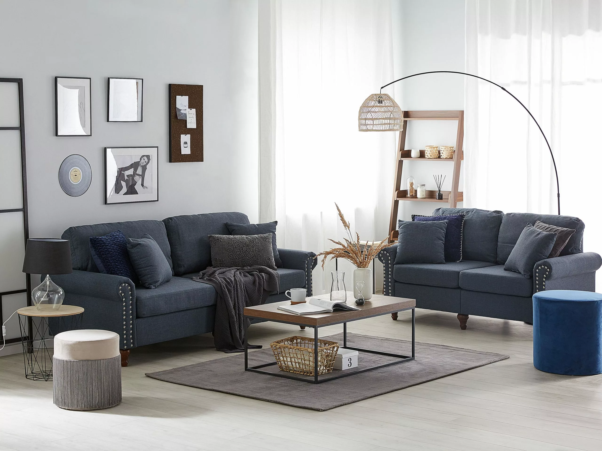 Beliani Mesa De Centro Madera Oscura/negro 100 X 60 Cm DORRIS - Imagen 3