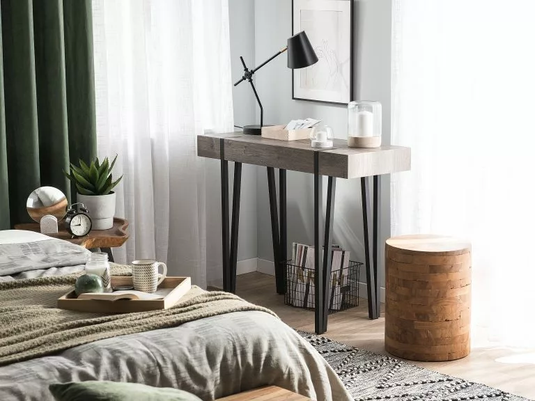 Beliani Consola Madera Oscura/negro 100 X 40 Cm ADENA - Imagen 2