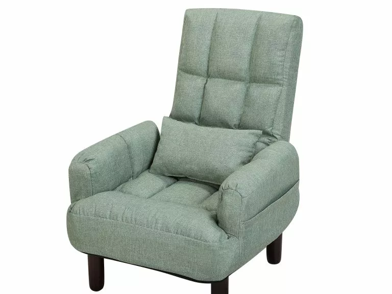 Beliani Sillón Reclinable Con Reposapiés Verde OLAND - Imagen 7