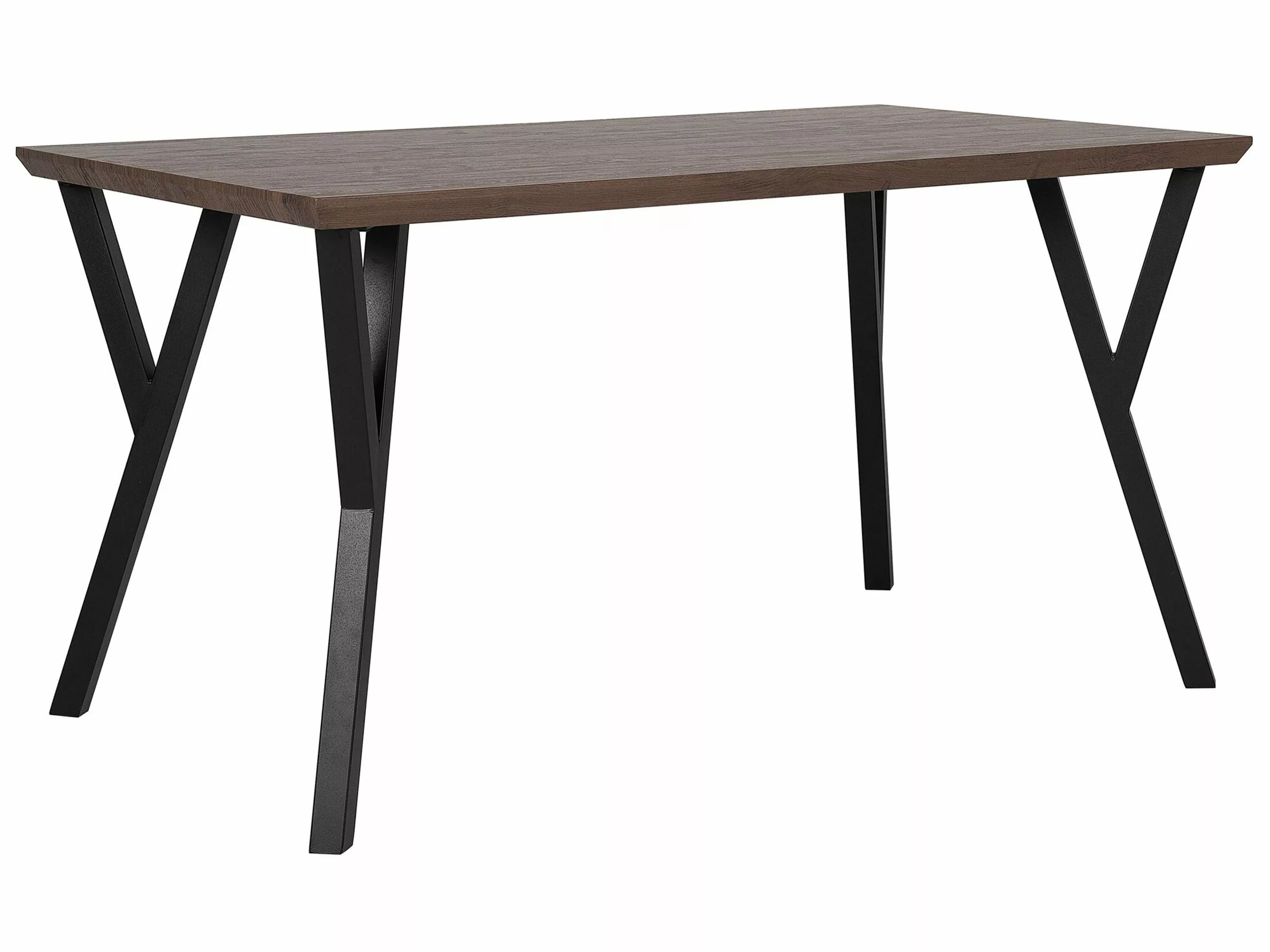 Beliani Mesa De Comedor Madera Oscura/negro Varios Tamaños BRAVO