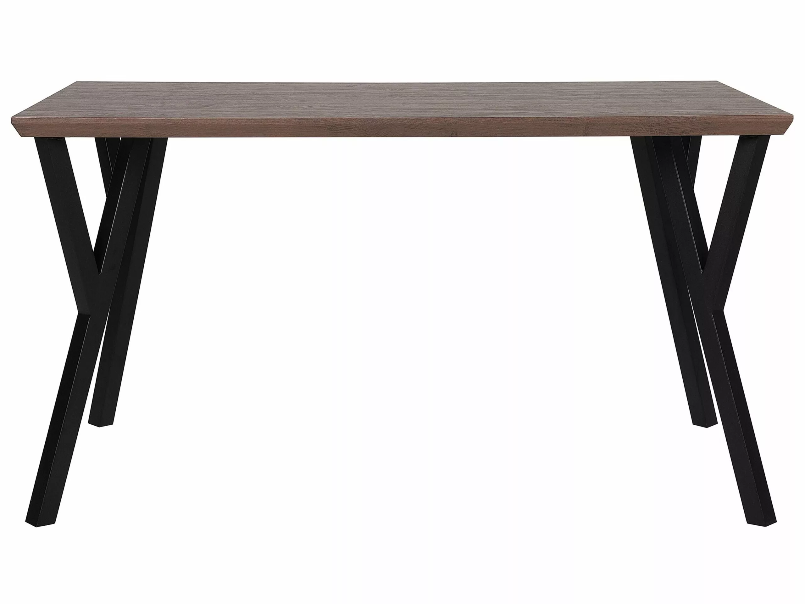 Beliani Mesa De Comedor Madera Oscura/negro Varios Tamaños BRAVO - Imagen 4