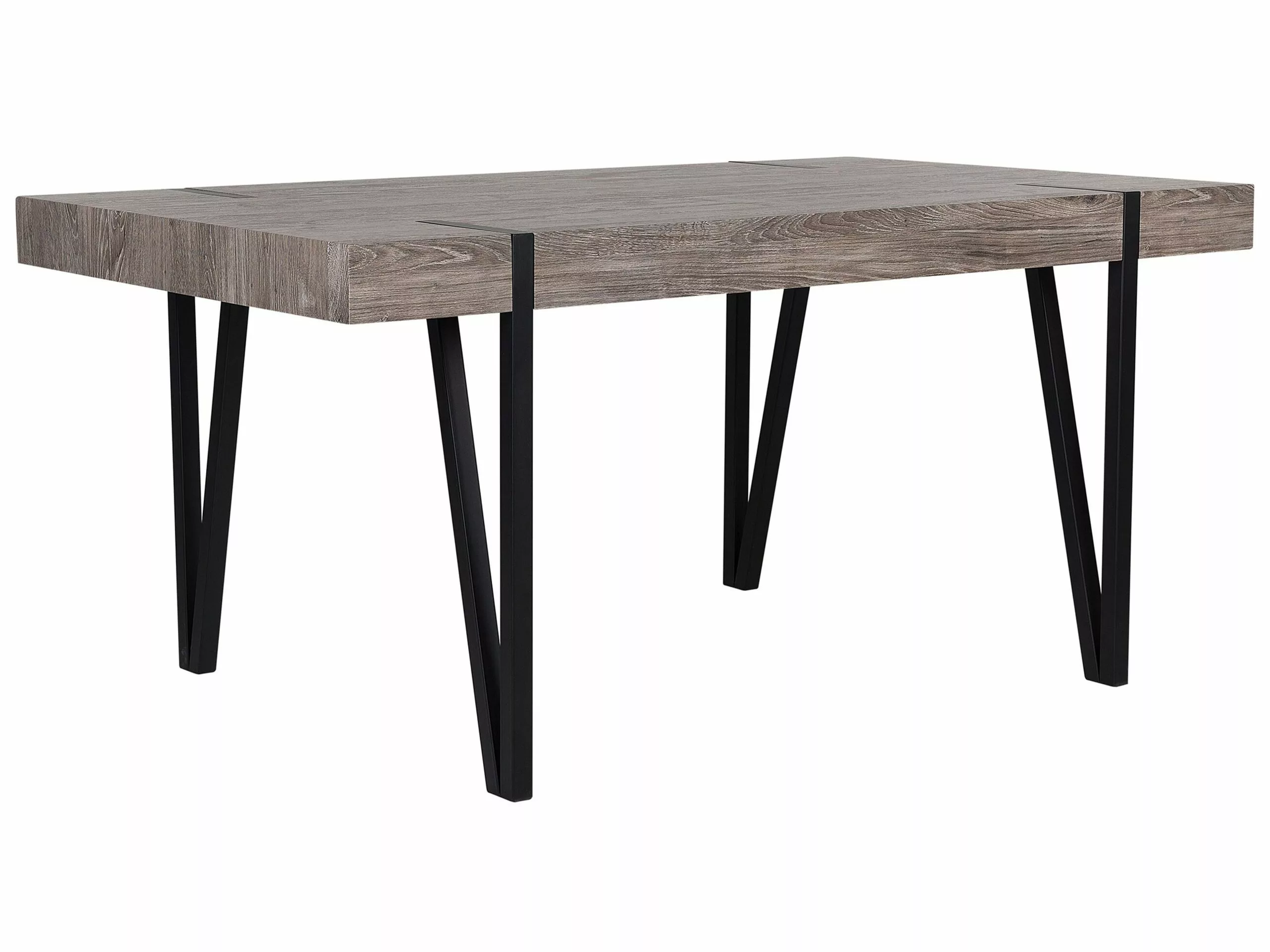 Beliani Mesa De Comedor Madera Oscura/negro Varios Tamaños ADENA
