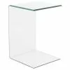 Beliani Mesa Auxiliar De Vidrio Templado Transparente 40 X 40 Cm LOURDES