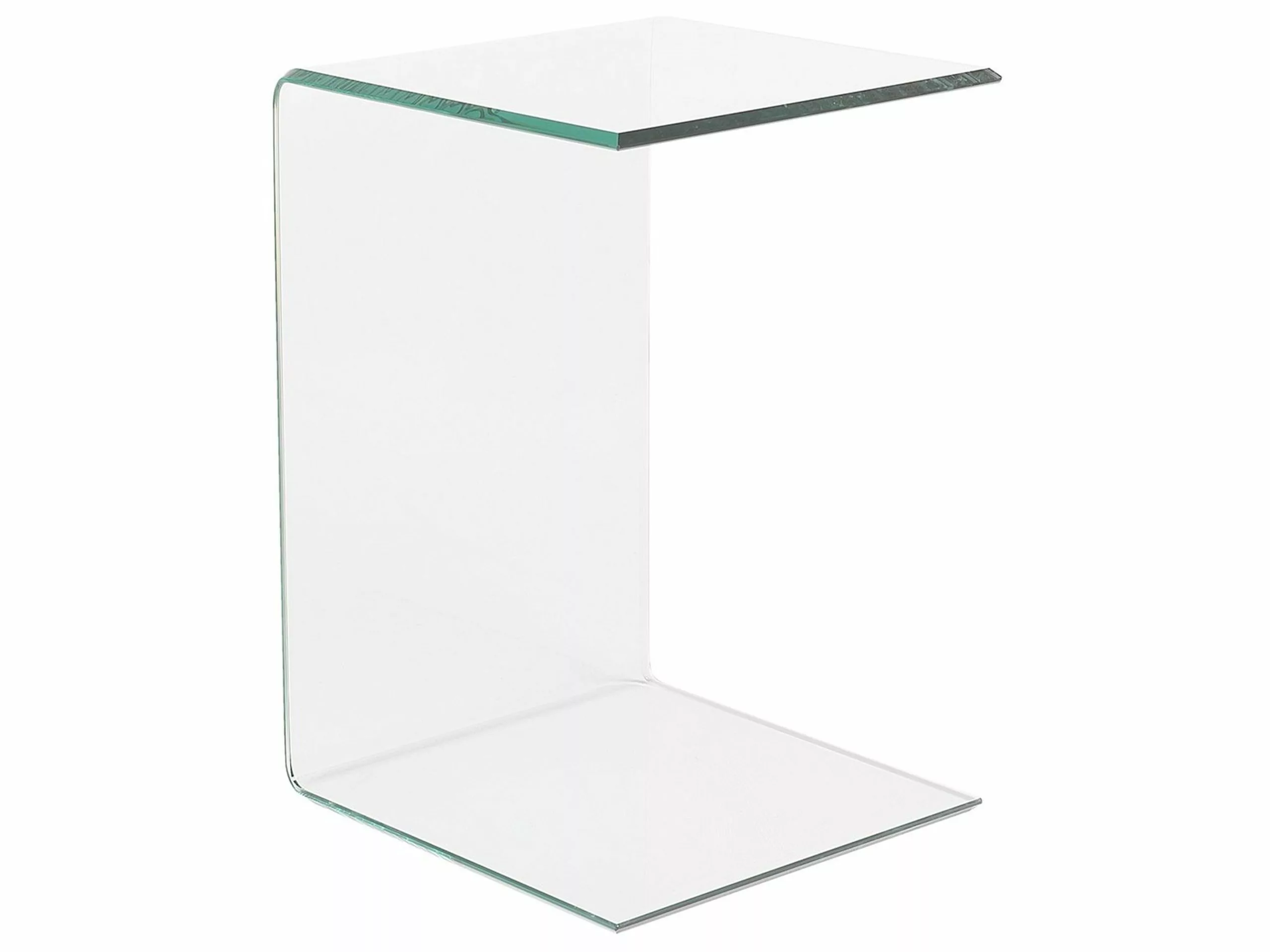 Beliani Mesa Auxiliar De Vidrio Templado Transparente 40 X 40 Cm LOURDES