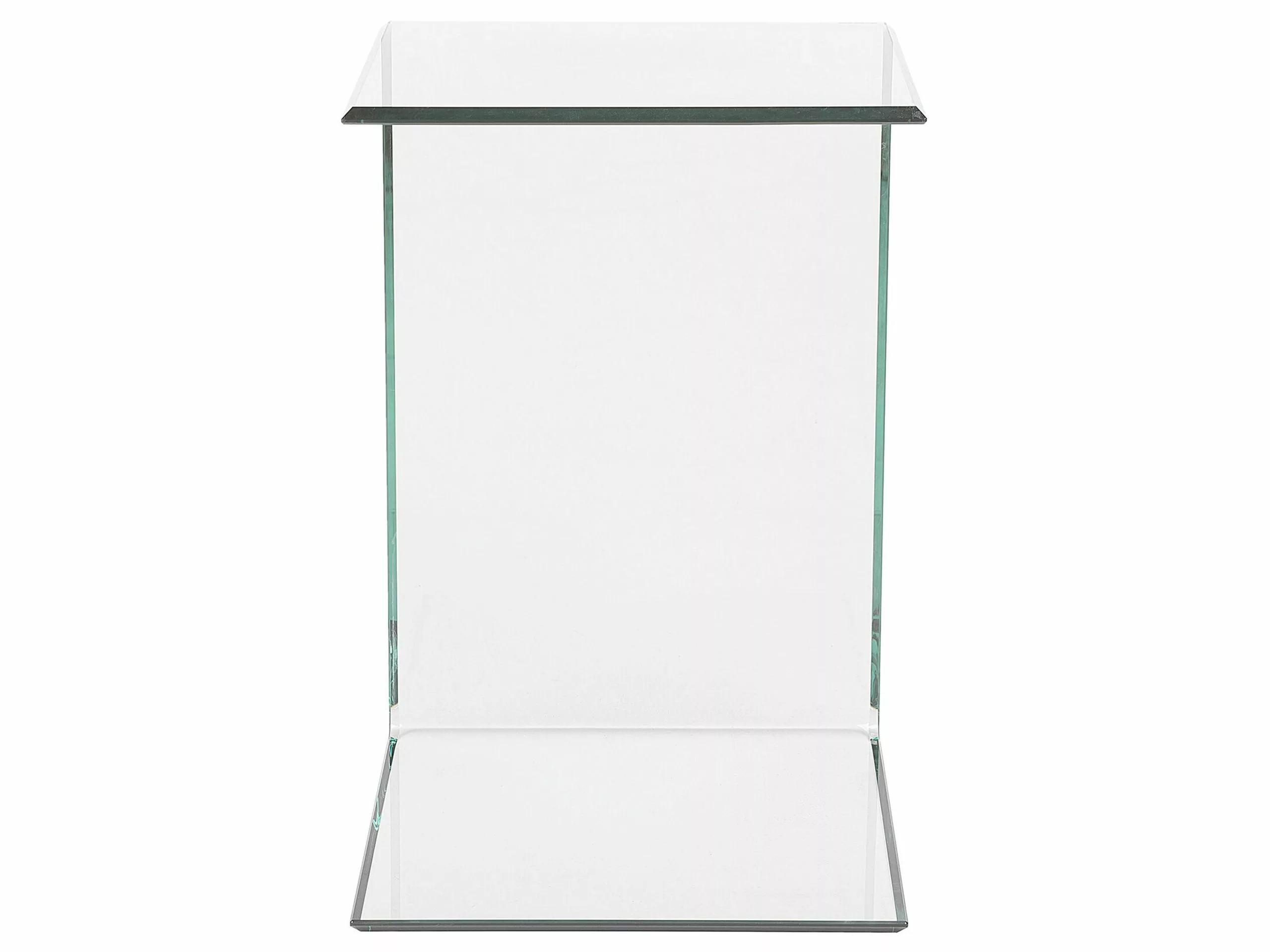 Beliani Mesa Auxiliar De Vidrio Templado Transparente 40 X 40 Cm LOURDES - Imagen 4