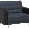 Beliani Sillón Tapizado Gris Oscuro/negro ABERDEEN