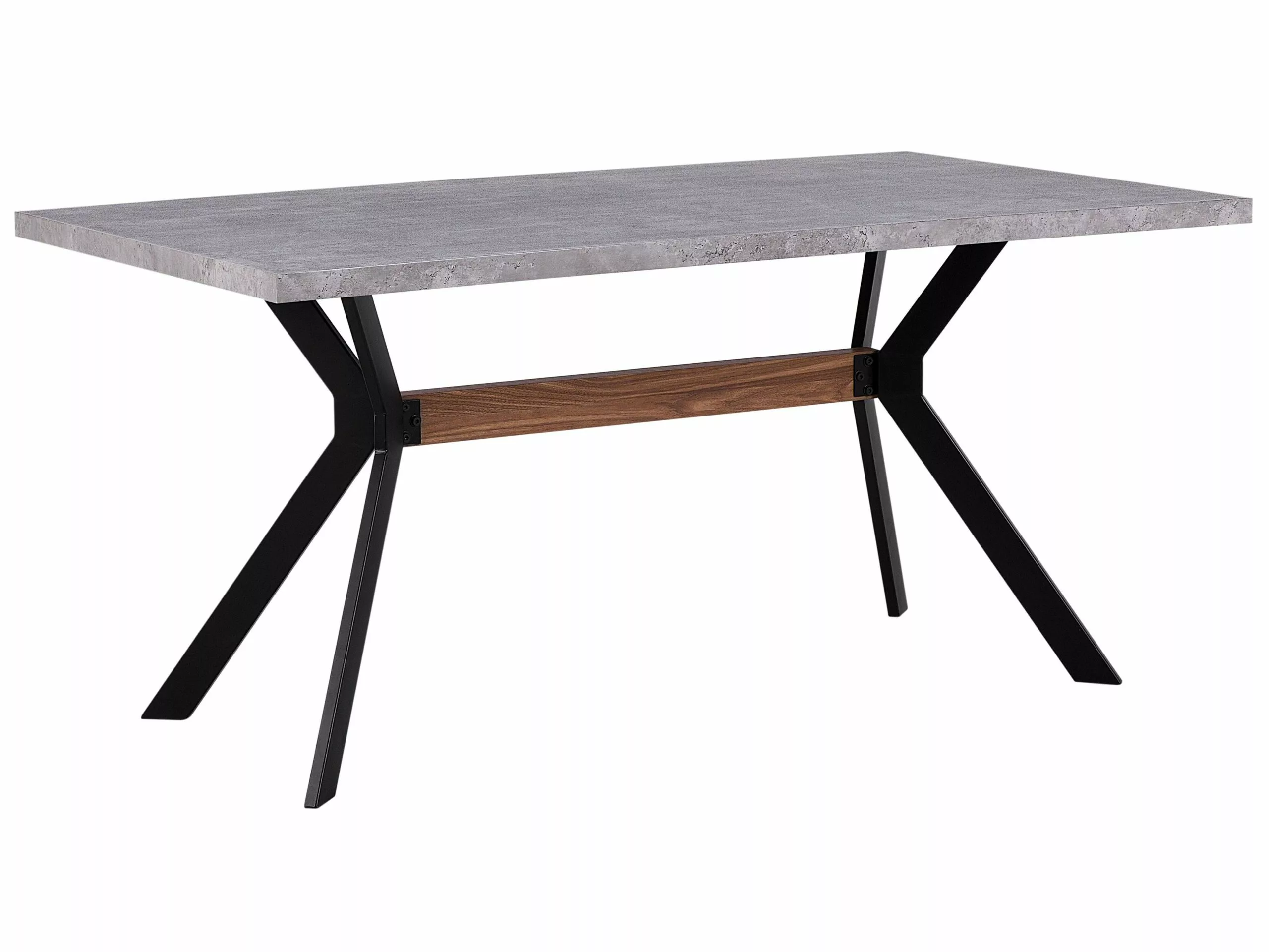 Beliani Mesa De Comedor Gris Claro/negro 160 X 90 Cm BENSON