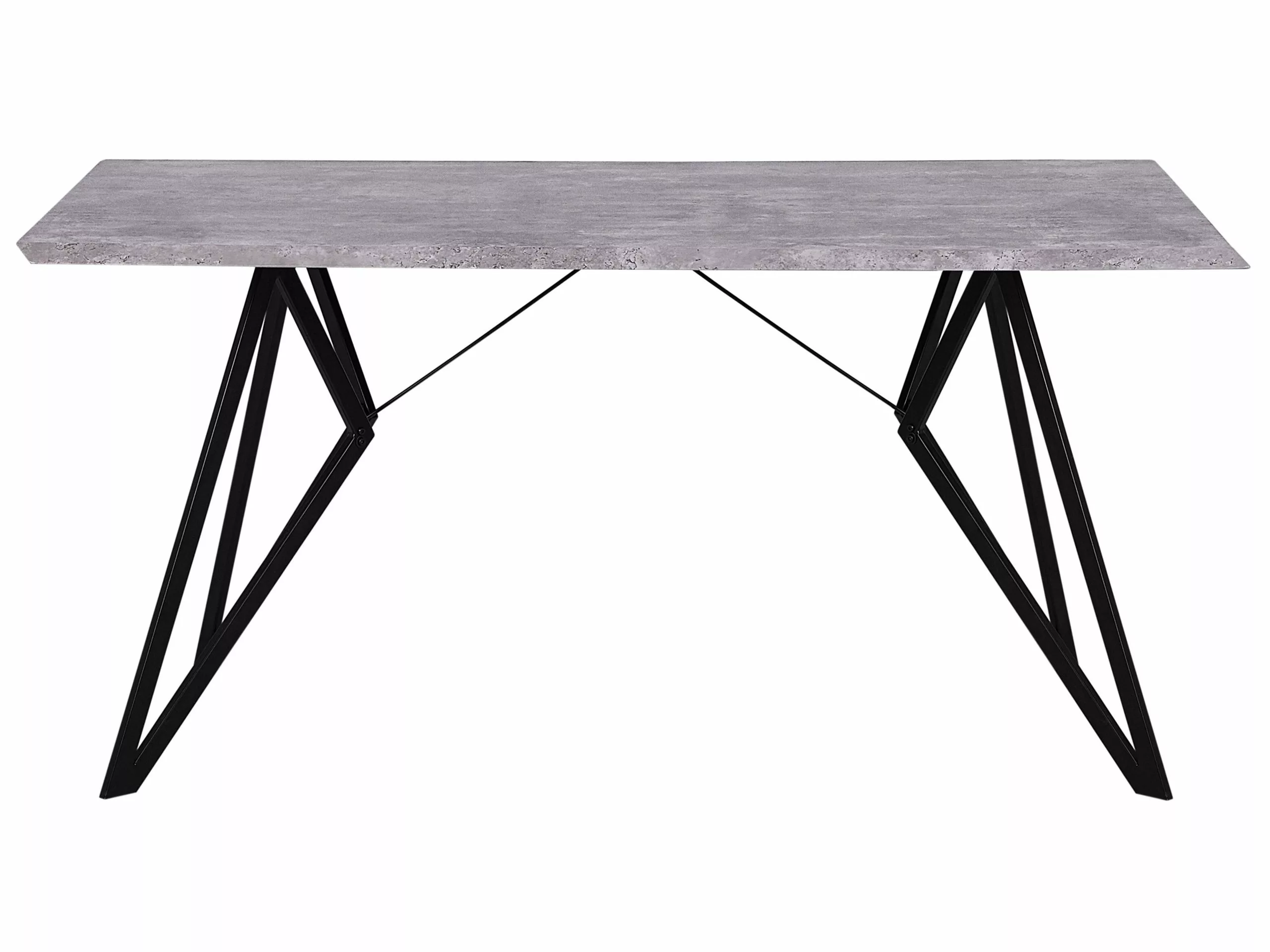 Beliani Mesa De Comedor Gris Claro/negro 160 X 90 Cm BUSCOT - Imagen 5