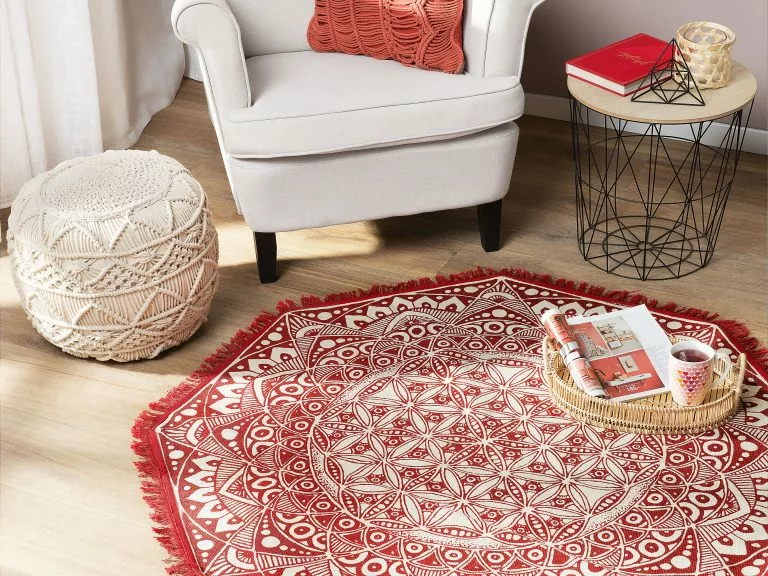 Beliani Mesa Auxiliar Negro/madera Clara ⌀ 40 Cm LANARK - Imagen 8