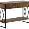 Beliani Consola Madera Oscura/negro 107 X 46 Cm AYDEN